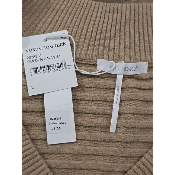 STITCHDROP Knit Tunnic Sweater Womens Size Large Pullover Dolman Sleeve V-Neck - Picture 7 of 8